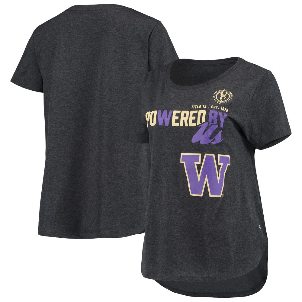 Women's Colosseum Heathered Black Washington Huskies PoWered By Title IX T-Shirt