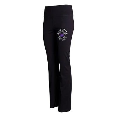 Women's Concepts Sport Black Washington Huskies Enclave Tri-Blend Flared Leggings