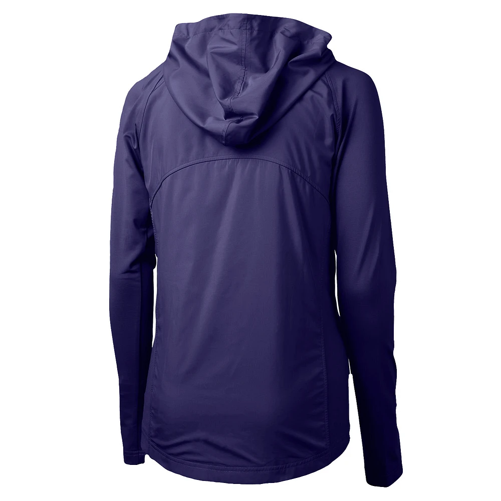 Women's Cutter & Buck Purple Washington Huskies Adapt Eco Knit Full-Zip Hoodie