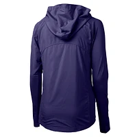 Women's Cutter & Buck Purple Washington Huskies Adapt Eco Knit Full-Zip Hoodie