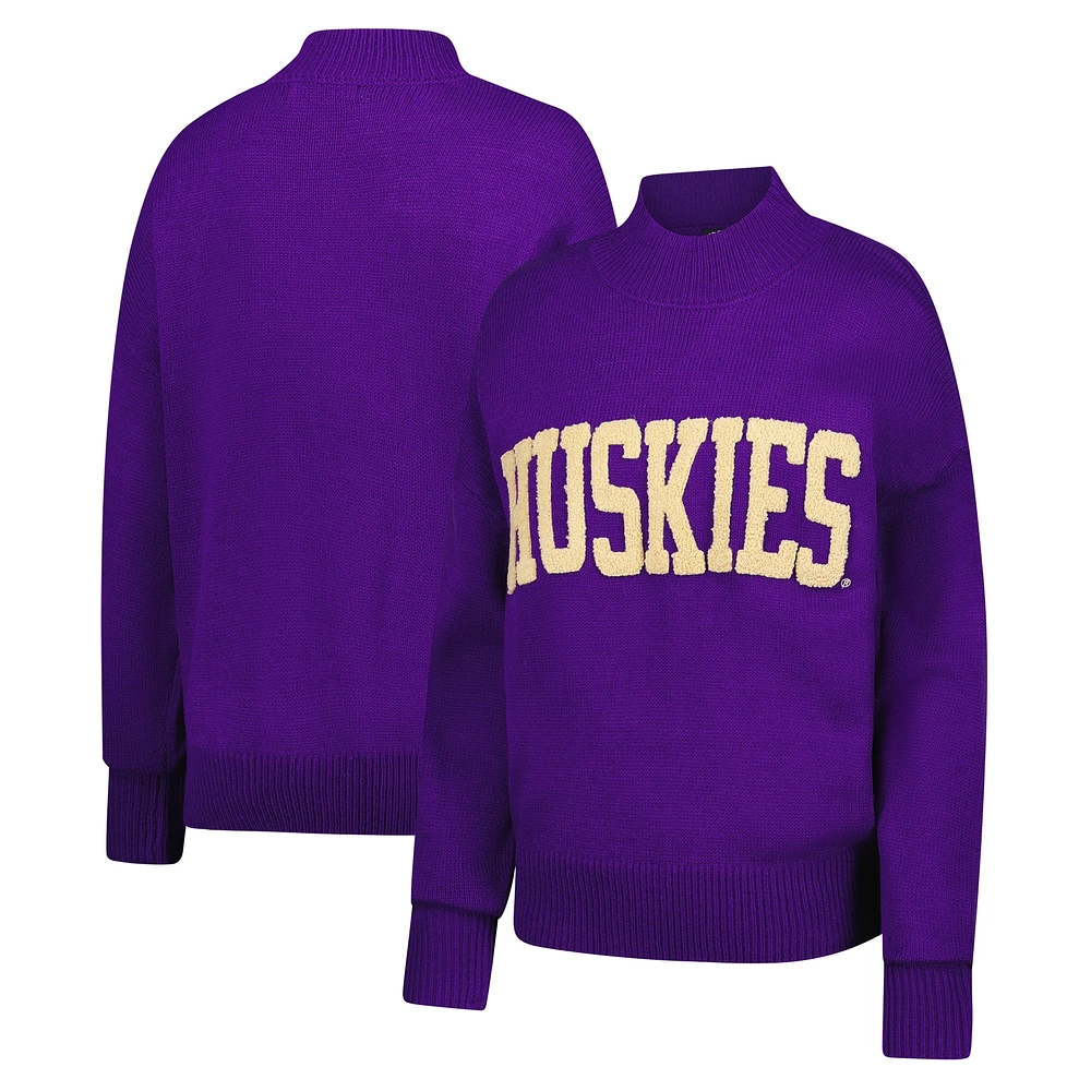 Pull Varsity surdimensionné violet pour femme Gameday Social des Washington Huskies