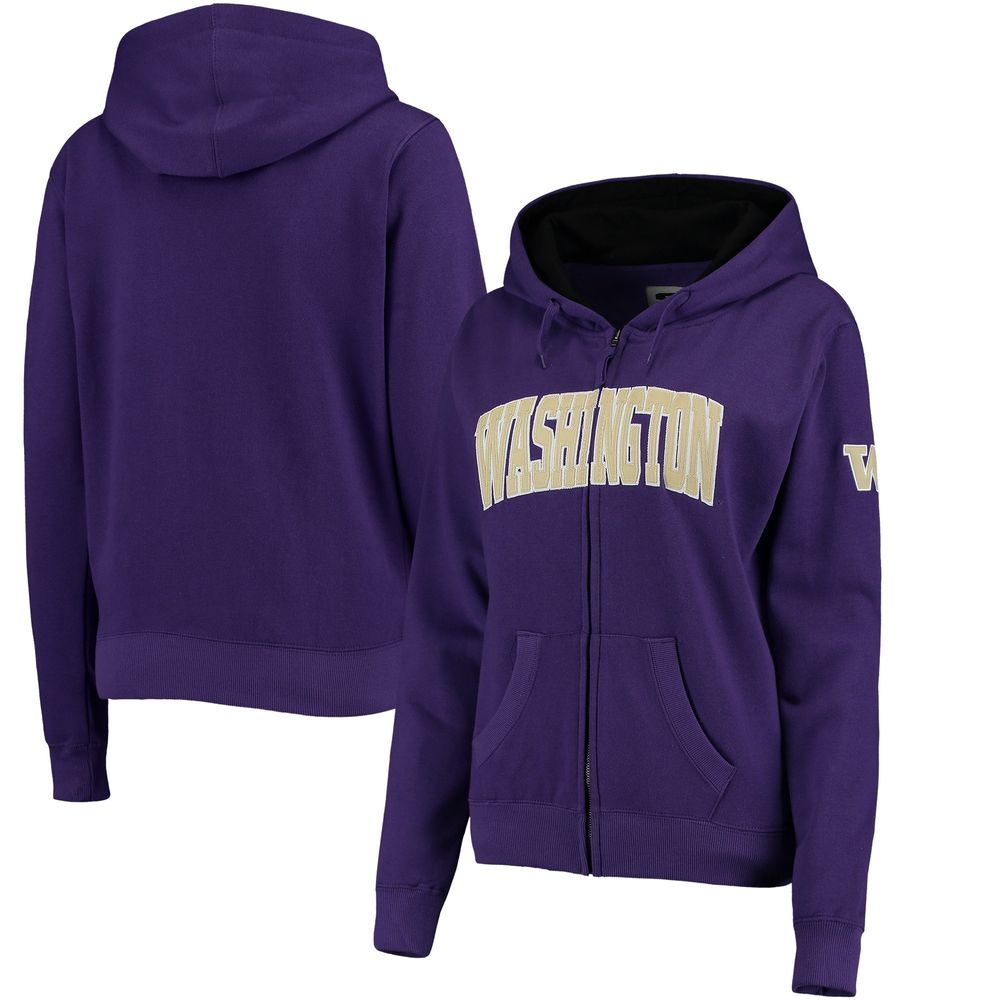 Women's Stadium Athletic Purple Washington Huskies Arched Name Full-Zip Sweatshirt