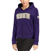 Women's Stadium Athletic Purple Washington Huskies Arched Name Full-Zip Sweatshirt