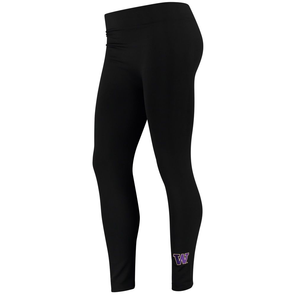 Women's ZooZatz Black Washington Huskies Fleece Leggings