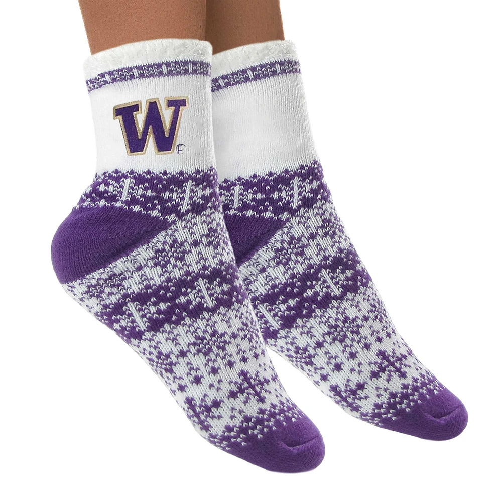 Chaussettes Fuzzy Holiday Crew ZooZatz Washington Huskies pour femmes