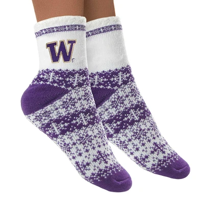 Chaussettes Fuzzy Holiday Crew ZooZatz Washington Huskies pour femmes
