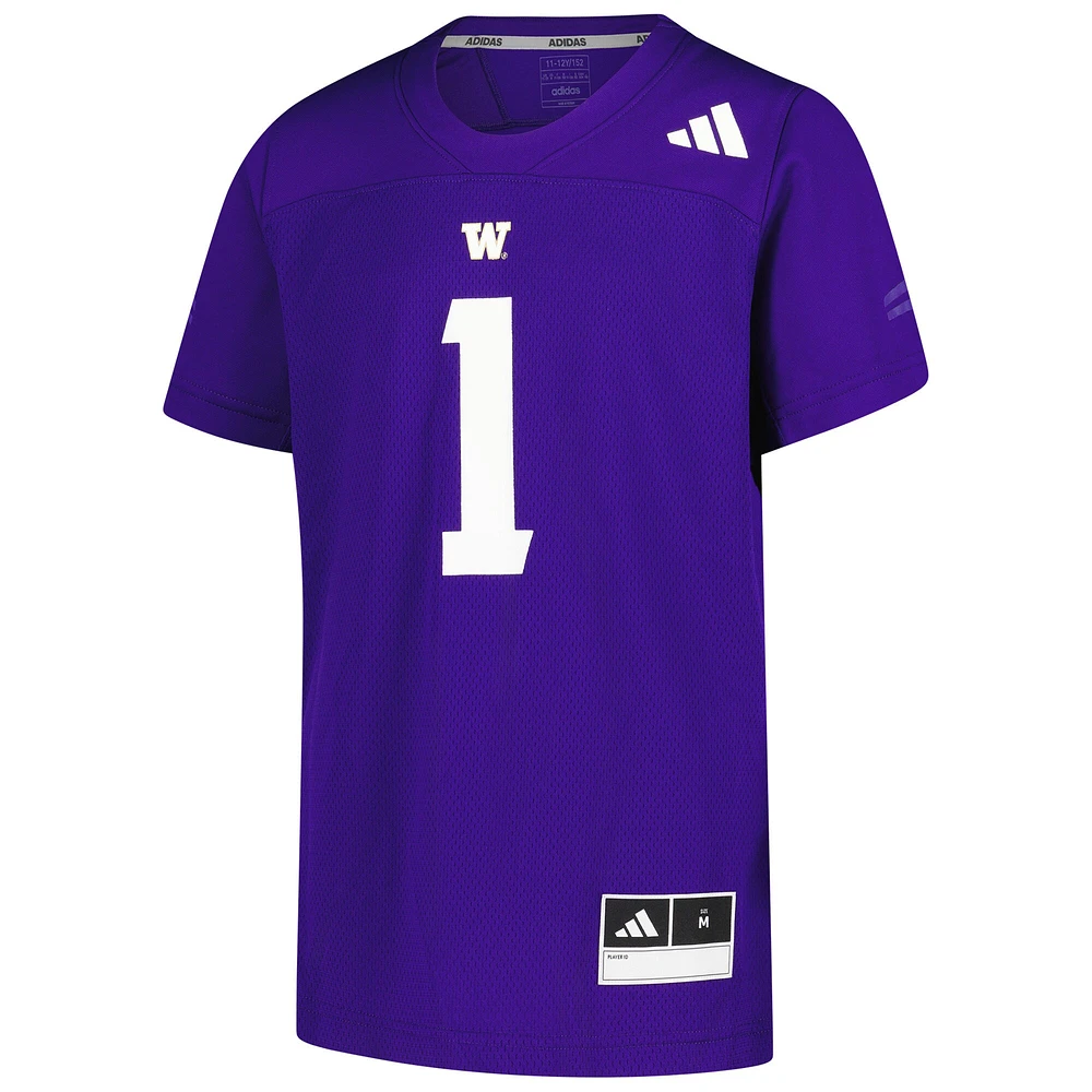 Maillot réplique violet n°1 des Washington Huskies pour jeunes adidas