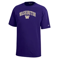 T-shirt violet avec logo en forme d'arc des Huskies de Washington pour jeunes champions