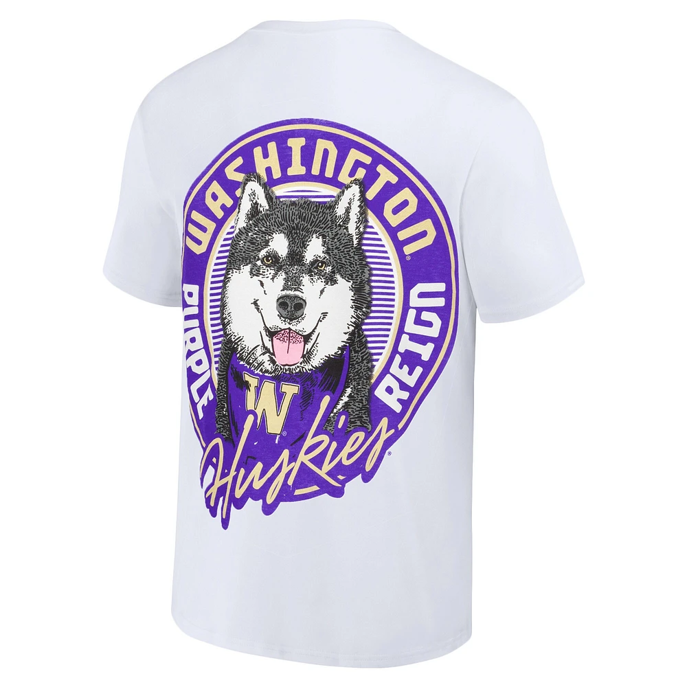 T-shirt blanc aux couleurs confortables hyperlocales des Huskies de Washington pour jeunes