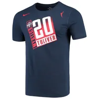 T-shirt pour homme Nike Kristi Toliver bleu marine Washington Mystics en détresse