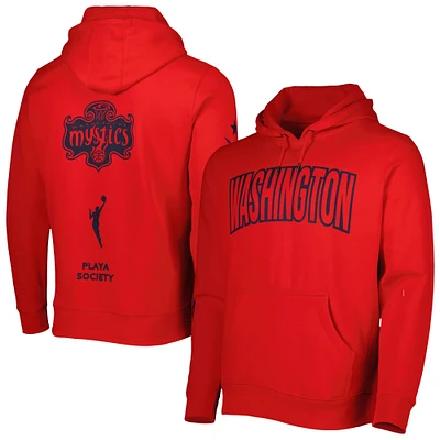 Playa Society Rouge Washington Mystics Legacy Logo Sweat à capuche épais