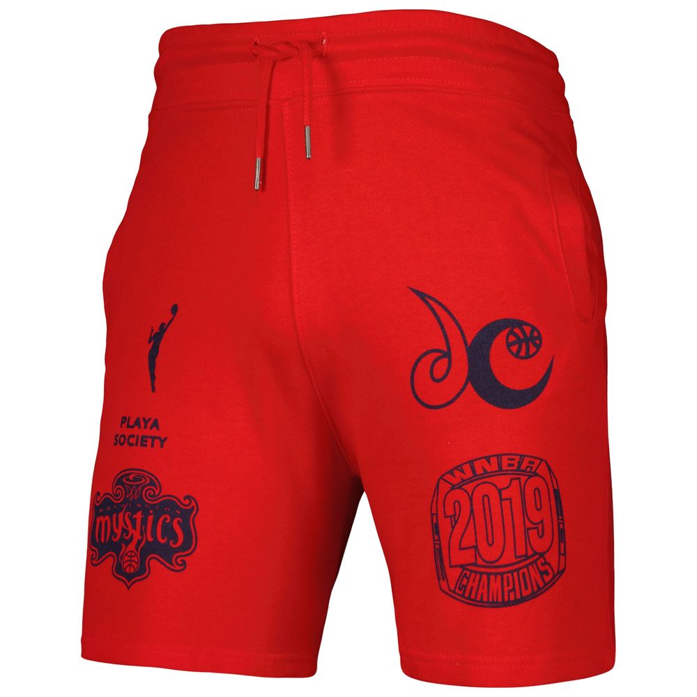 Playa Society Red Washington Mystics Legacy Logo Shorts