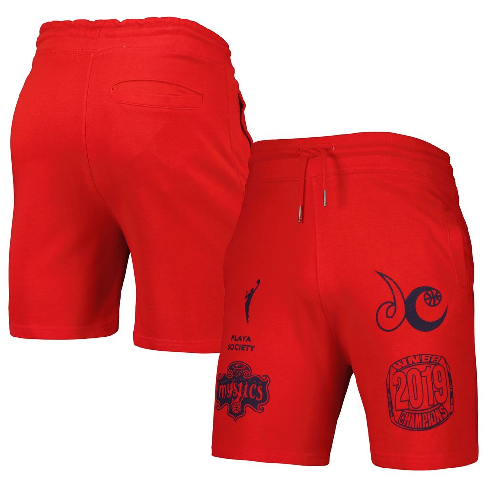 Playa Society Red Washington Mystics Legacy Logo Shorts