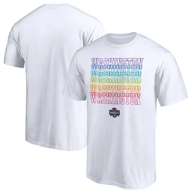 Washington Mystics Fanatics Branded Wordmark Pride T-Shirt - White