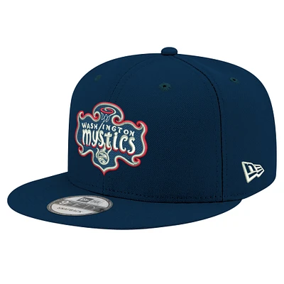 Casquette unisexe New Era bleu marine avec logo Washington Mystics 9FIFTY à pression arrière