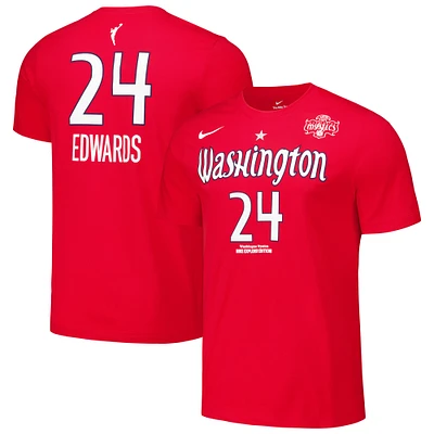 T-shirt unisexe Nike Aaliyah Edwards rouge Washington Mystics 2024 WNBA Draft Explorer Edition nom et numéro