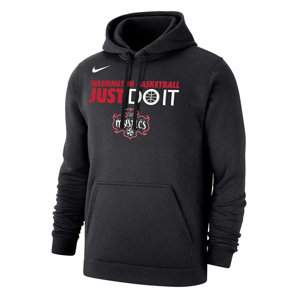 Unisex Nike Black Washington Mystics Just Do It Club Pullover Hoodie