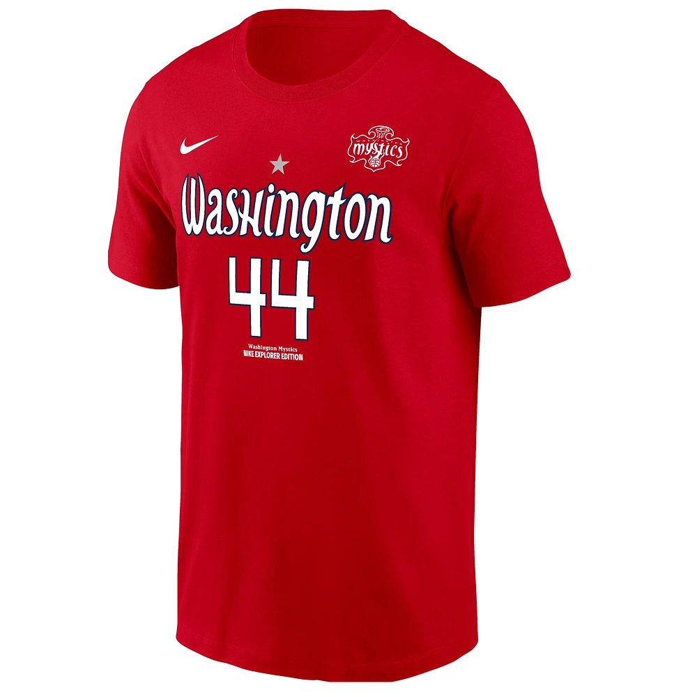 T-shirt Nike unisexe Kiki Iriafen rouge Washington Mystics 2025 WNBA Draft nom et numéro
