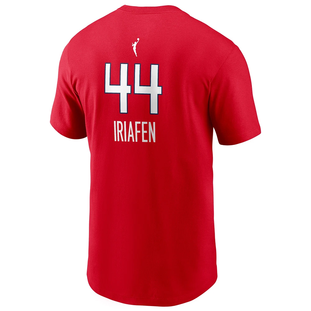 T-shirt Nike unisexe Kiki Iriafen rouge Washington Mystics 2025 WNBA Draft nom et numéro