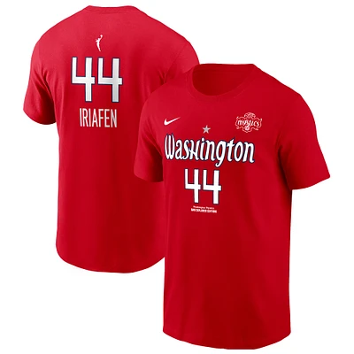 T-shirt Nike unisexe Kiki Iriafen rouge Washington Mystics 2025 WNBA Draft nom et numéro