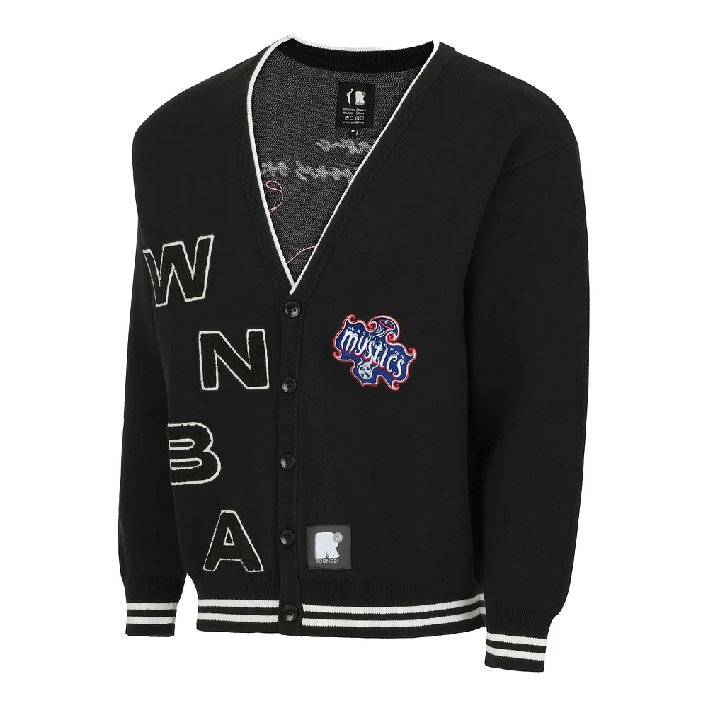 Unisex round21  Black Washington Mystics Campus Fit Full-Button Cardigan