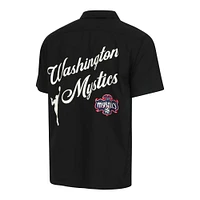 Unisex round21  Black Washington Mystics Lucky Strike Full-Button Bowling Shirt