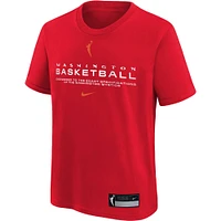 T-shirt d'entraînement essentiel Nike Washington Mystics On Court Legend rouge pour jeune