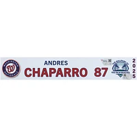 Andrés Chaparro, plaque signalétique n° 87 des Nationals de Washington, émise par le joueur lors de l'entraînement de printemps de la MLB 2025