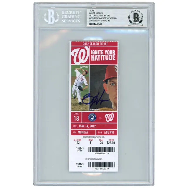 Lids Bryce Harper Washington Nationals Fanatics Authentic Autographed 500th  Career Hit and 88th Career Home Run Game Ticket - Beckett/Fanatics Graded  10