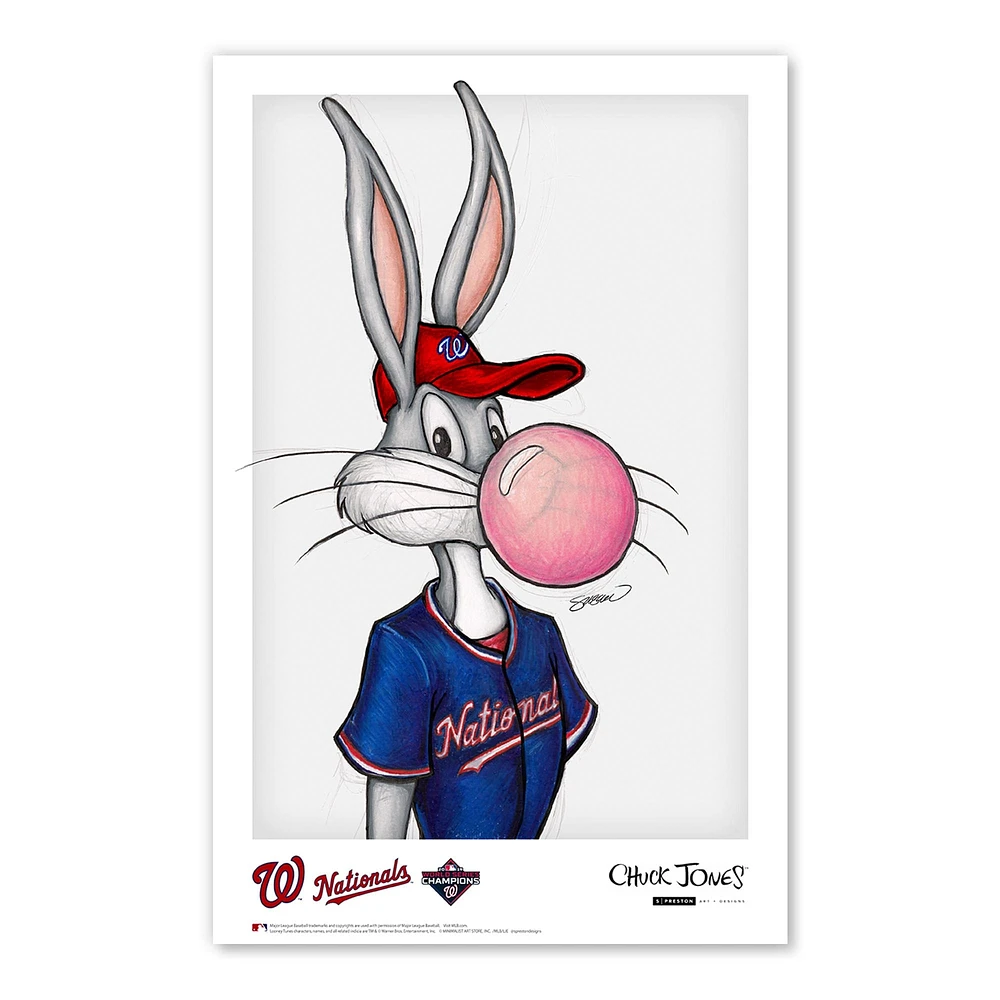 Bugs Bunny Washington Nationals 11" x 17" Looney Tunes Poster Print