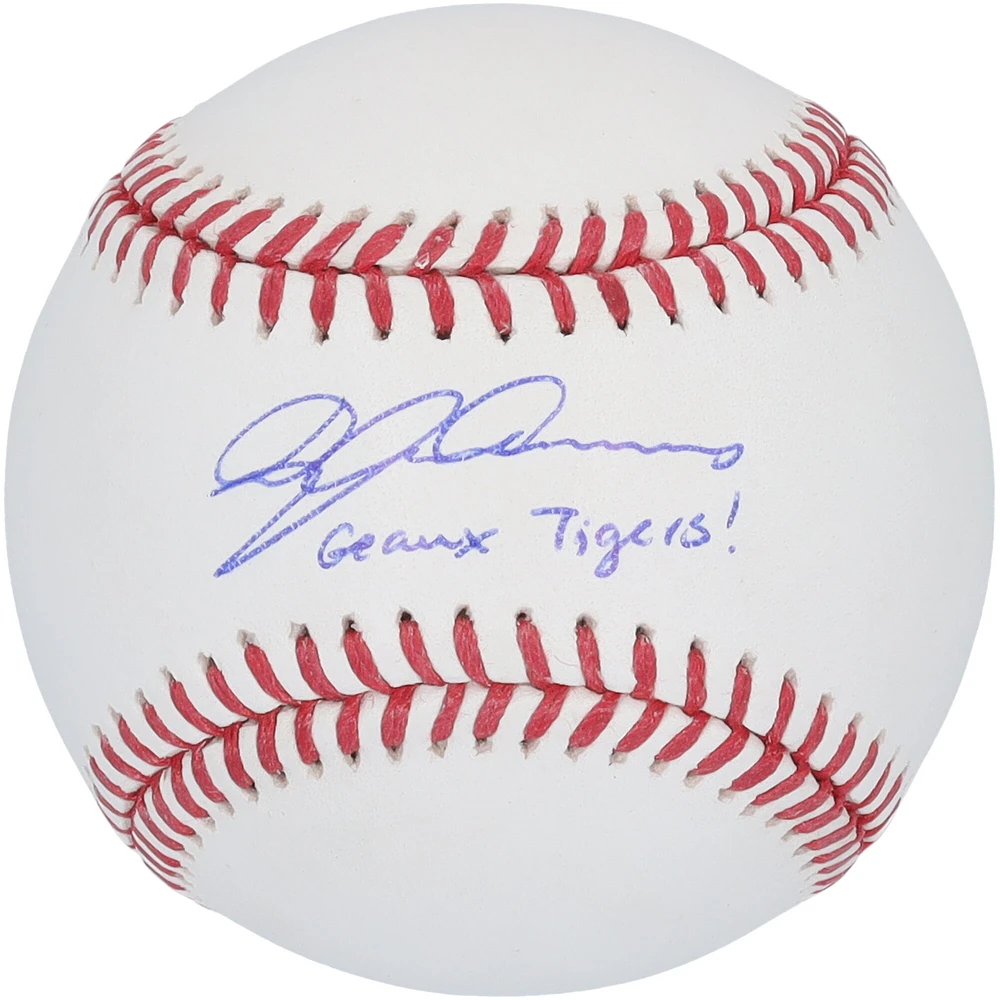 Ballon de baseball autographié par Dylan Crews des Washington Nationals avec l'inscription « Geaux Tigers »