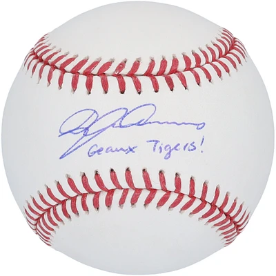 Ballon de baseball autographié par Dylan Crews des Washington Nationals avec l'inscription « Geaux Tigers »