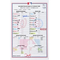 Dylan Crews Washington Nationals Autographed Game-Used Lineup Card vs. Chicago Cubs on September 20, 2024