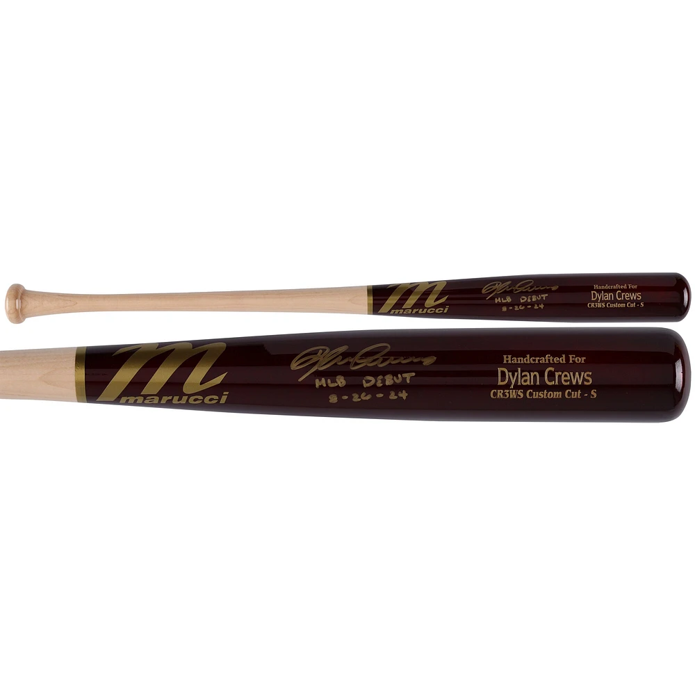 Dylan Crews Washington Nationals Autographed Marucci Game Model Bat with "MLB Debut 8/26/24" Inscription