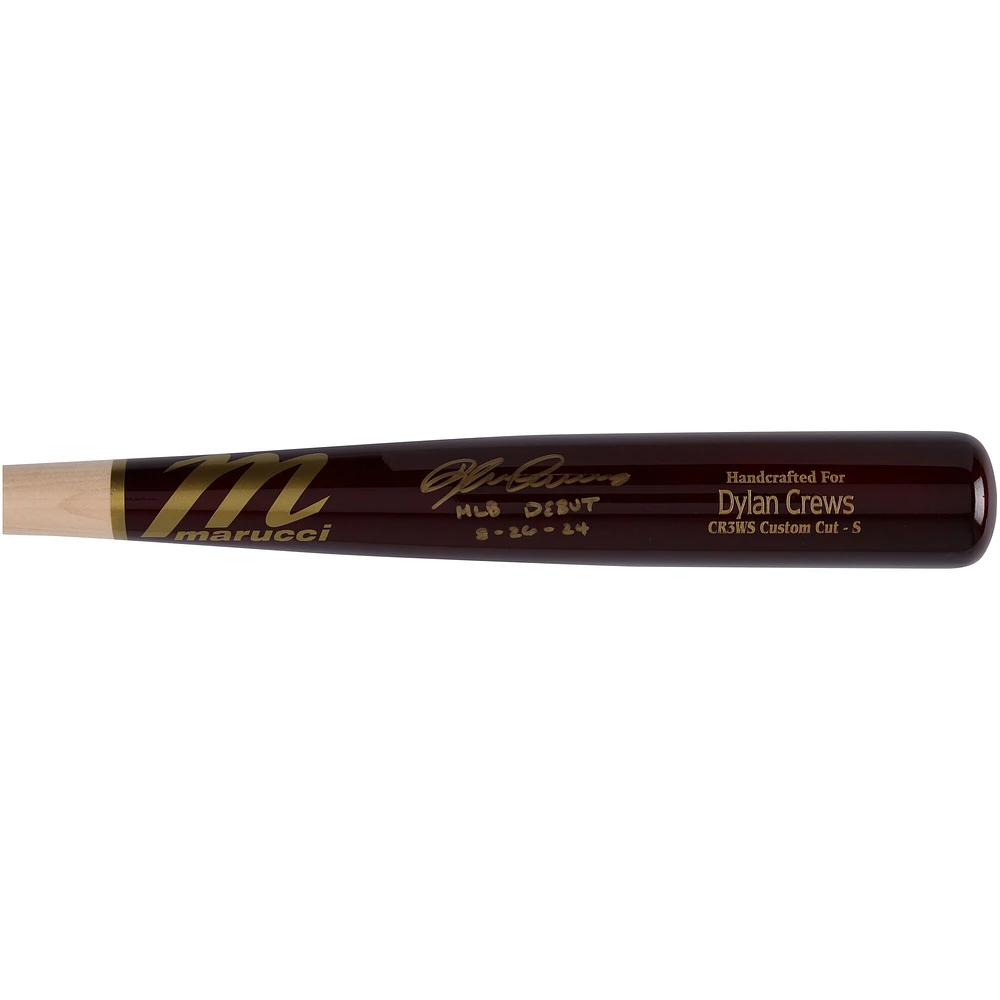 Dylan Crews Washington Nationals Autographed Marucci Game Model Bat with "MLB Debut 8/26/24" Inscription