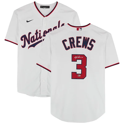 Dylan Crews Washington Nationals Autographed Nike White Replica Jersey