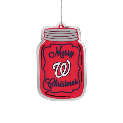 FOCO Washington Nationals Flat Mason Jar Ornament