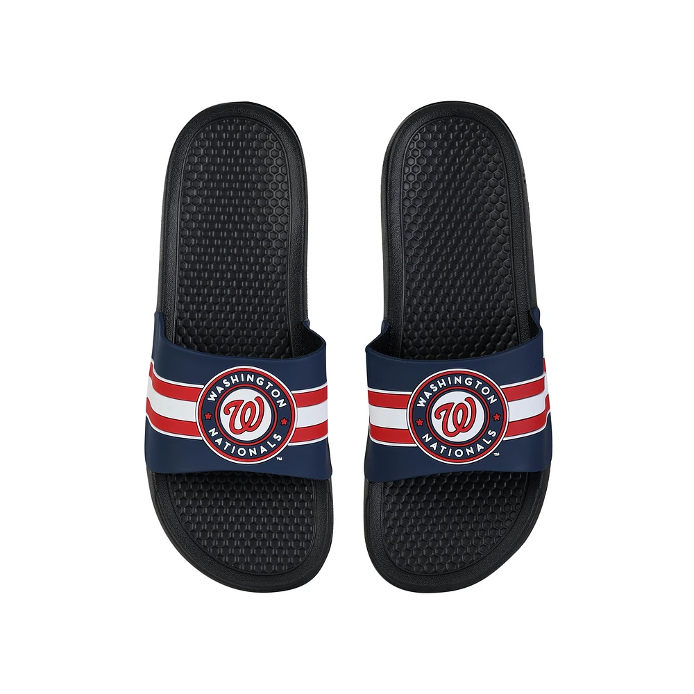 FOCO Washington Nationals Stripe Raised Slide Sandals