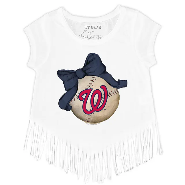 Washington Nationals Tiny Turnip Women's Girl Teddy T-Shirt - Navy
