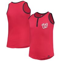 Girls Youth New Era Red Washington Nationals Henley Tank Top