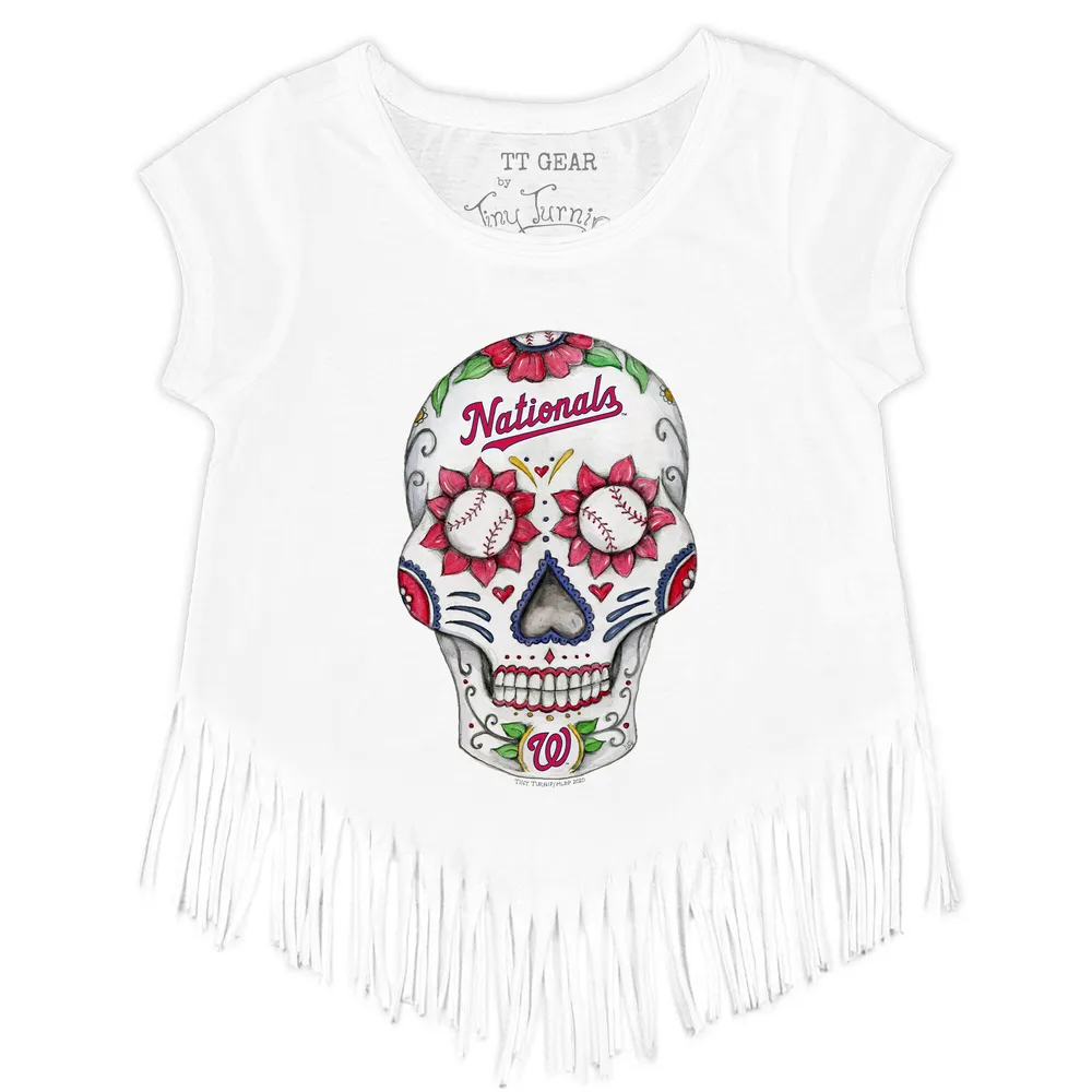 Washington Nationals Tiny Turnip Girls Toddler Baseball Pow Fringe