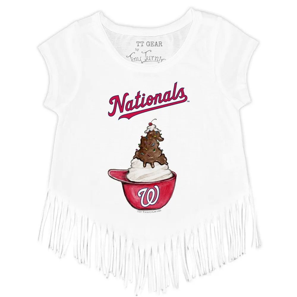 Lids Boston Red Sox Tiny Turnip Girls Youth Baseball Tiara Heart Fringe T- Shirt - White