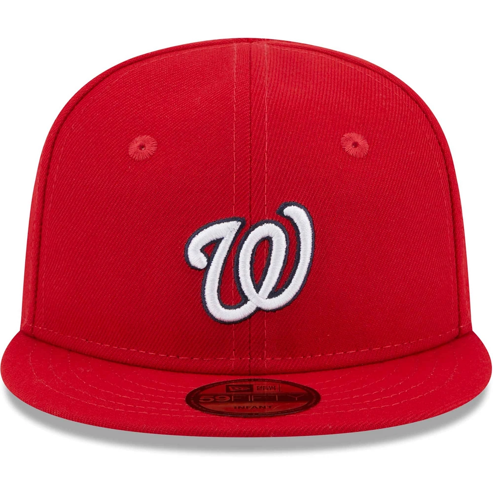 Casquette ajustée My First 59FIFTY Nationals de Washington New Era rouge pour béb