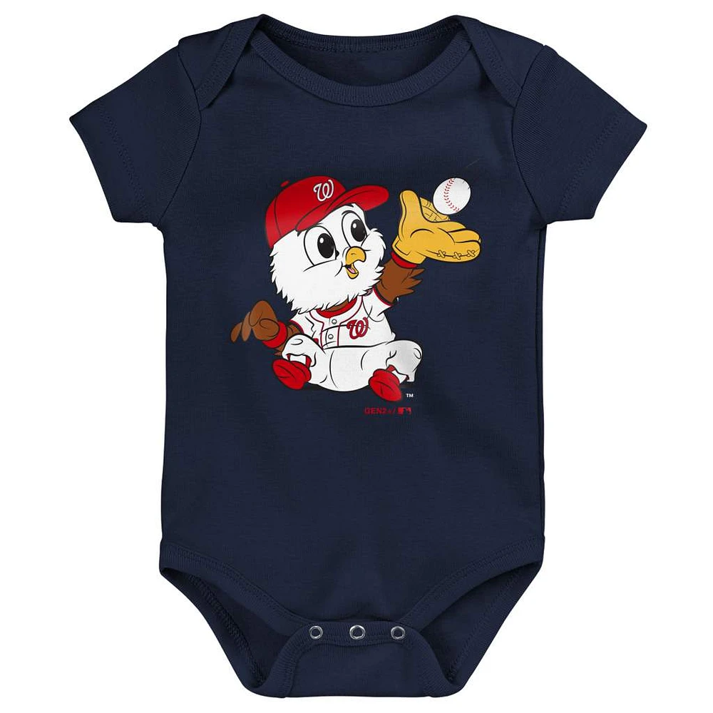 Infant Red/Navy/Gray Washington Nationals Born To Win 3-Pack Bodysuit Set