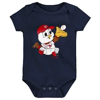 Infant Red/Navy/Gray Washington Nationals Born To Win 3-Pack Bodysuit Set