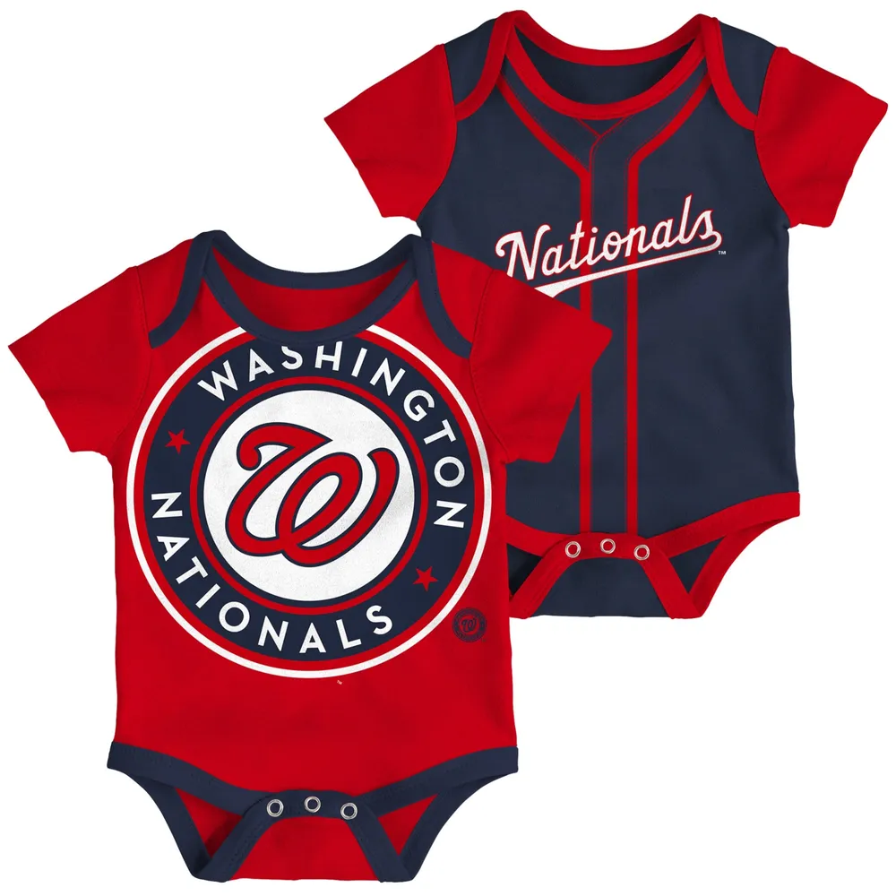 Lot de 2 cache-couches pour bébé rouge/bleu marine Washington Nationals Double