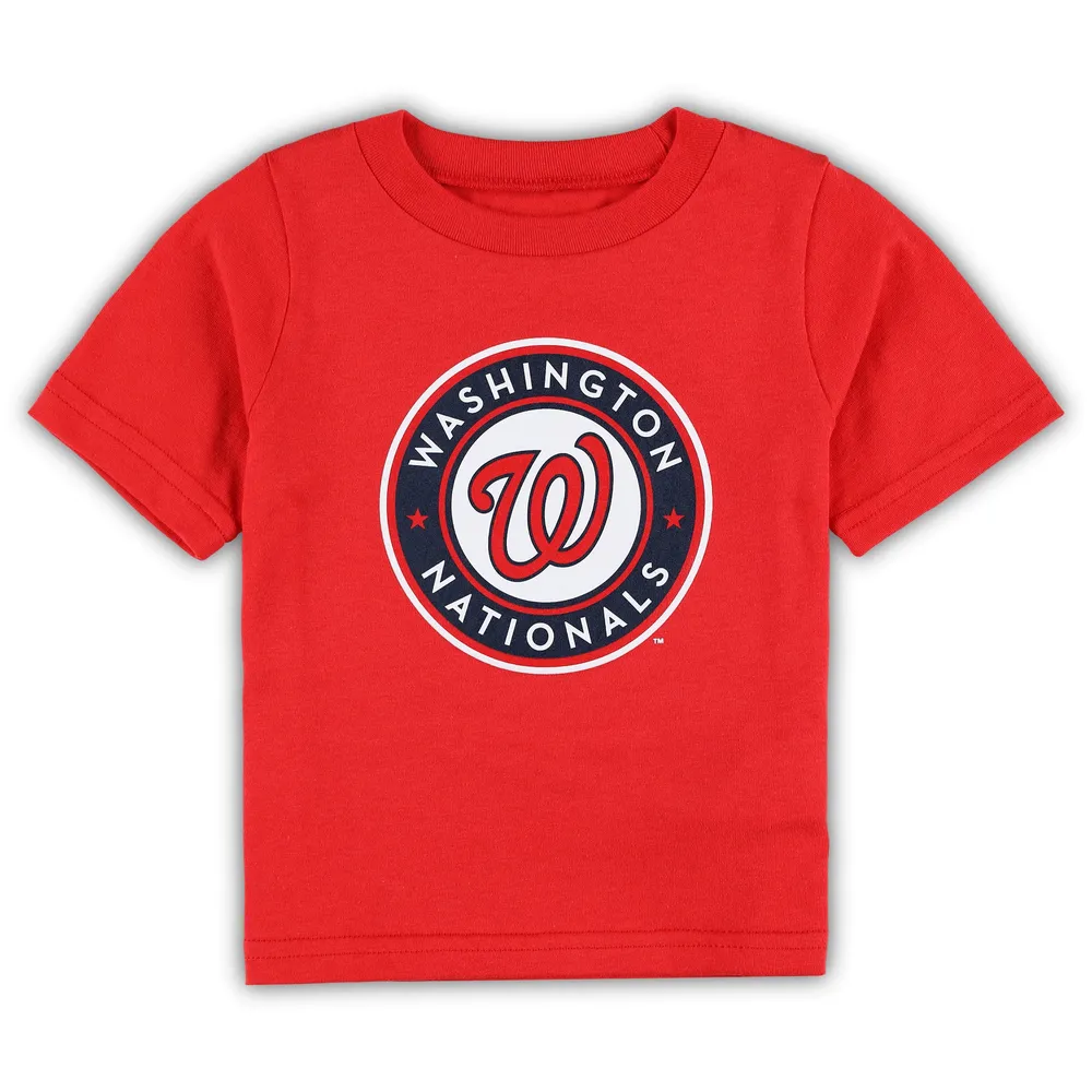 T-shirt rouge pour bébé avec logo principal de l'équipe nationale des Washington Nationals