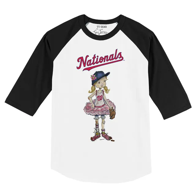 Lids Washington Nationals Tiny Turnip Women's Baseball Love Raglan  3/4-Sleeve T-Shirt - White/Black