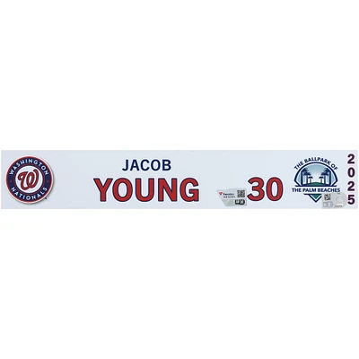 Jacob Young Washington Nationals Player-Issued #30 Nameplate from 2025 MLB Spring Training