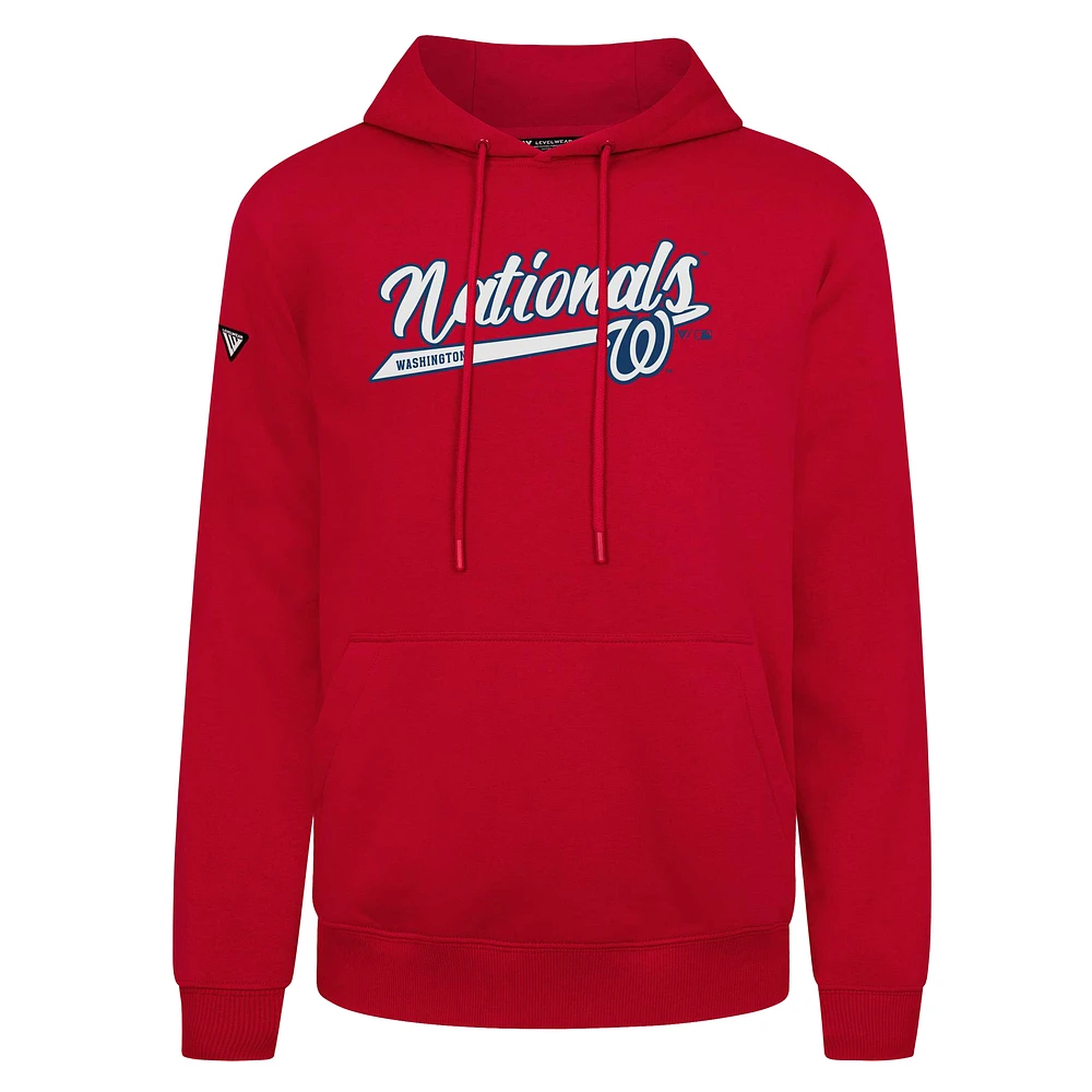 Sweat à capuche en polaire rouge Levelwear Washington Nationals Podium pour homme